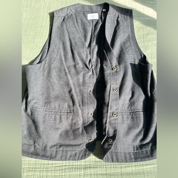 Billy Reid Charcoal Vest with Brass Accents - Picture 2 of 2